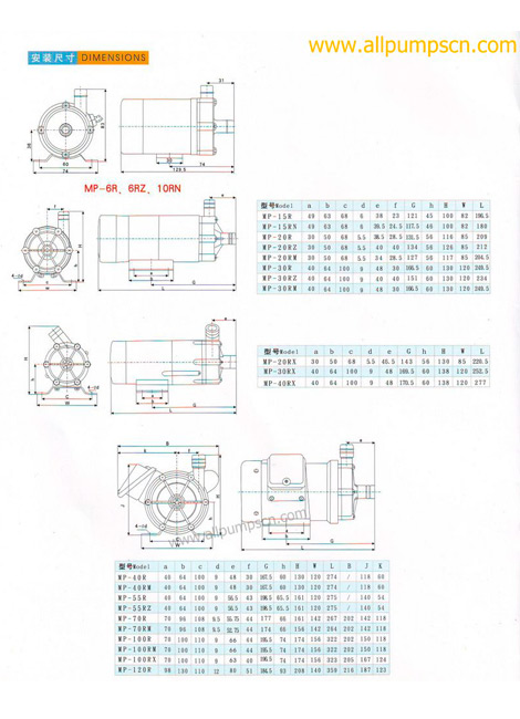 dimension of micro magnetic drive pumps